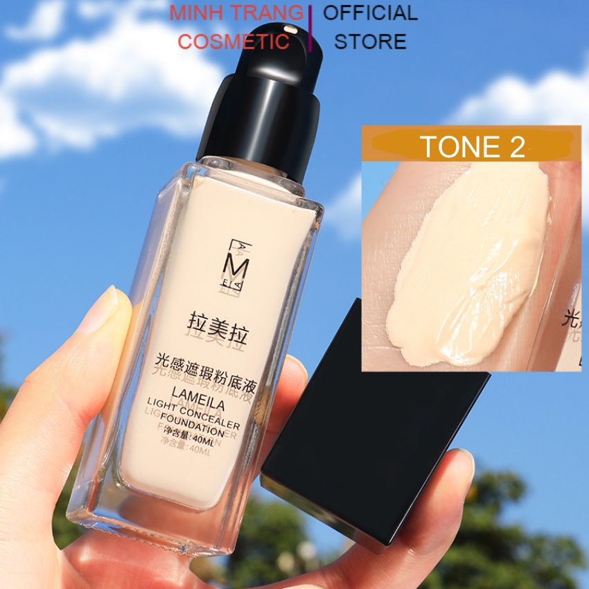 Kem nền Lameila Light Concealer Foundation 3020,kem dưỡng ẩm,dưỡng trắng da mềm mịn,kiềm dầu,che khuyết điểm làm sáng da