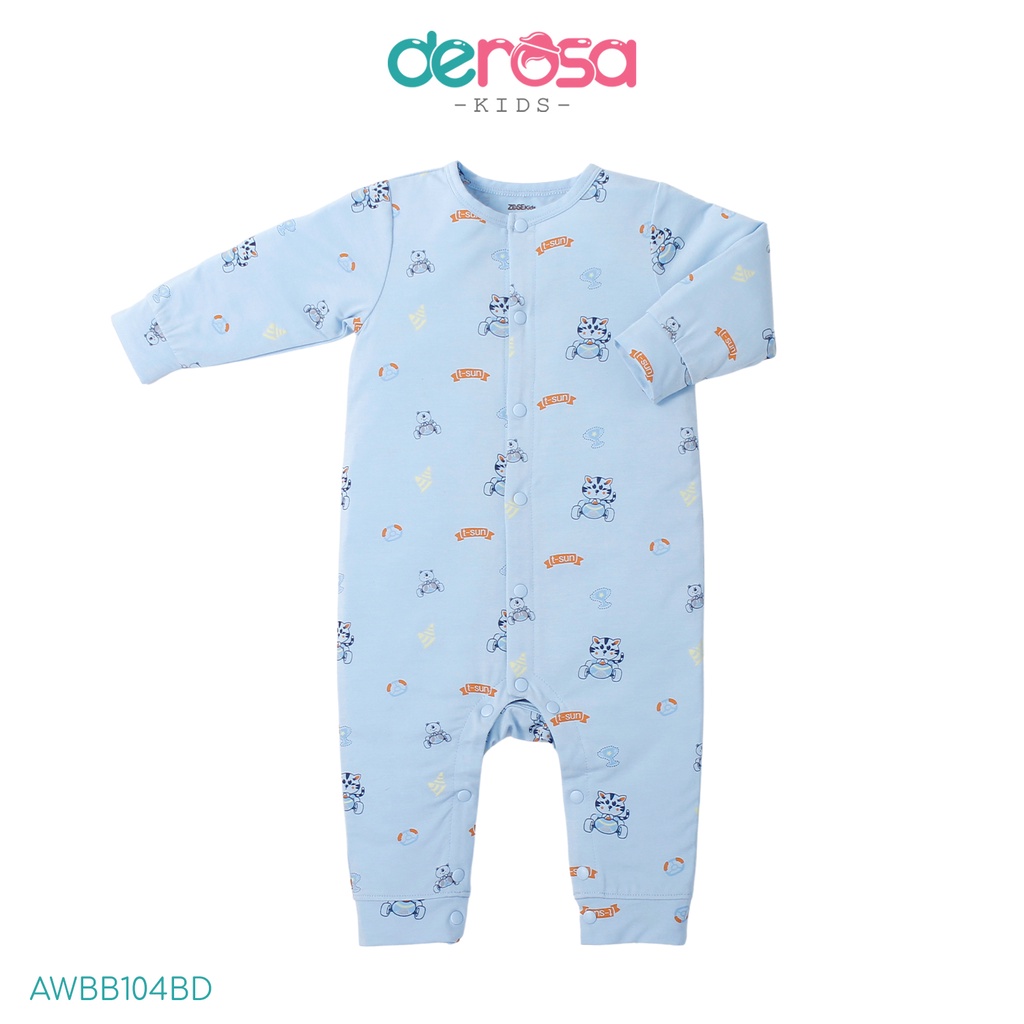 Bộ body cho bé sơ sinh DEROSA KIDS đồ bộ bé gái và bé trai bamboo | 0 - 6 tháng | WBB104/WBB152