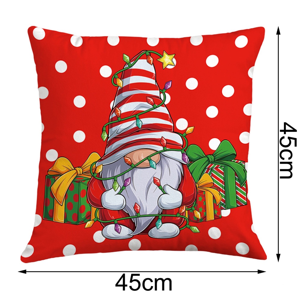 Vỏ Gối Ẩn Thoáng Khí Có Khóa Kéo In Họa Tiết Ông Già Noel Trang Trí Nhà Cửa / Khách Sạn