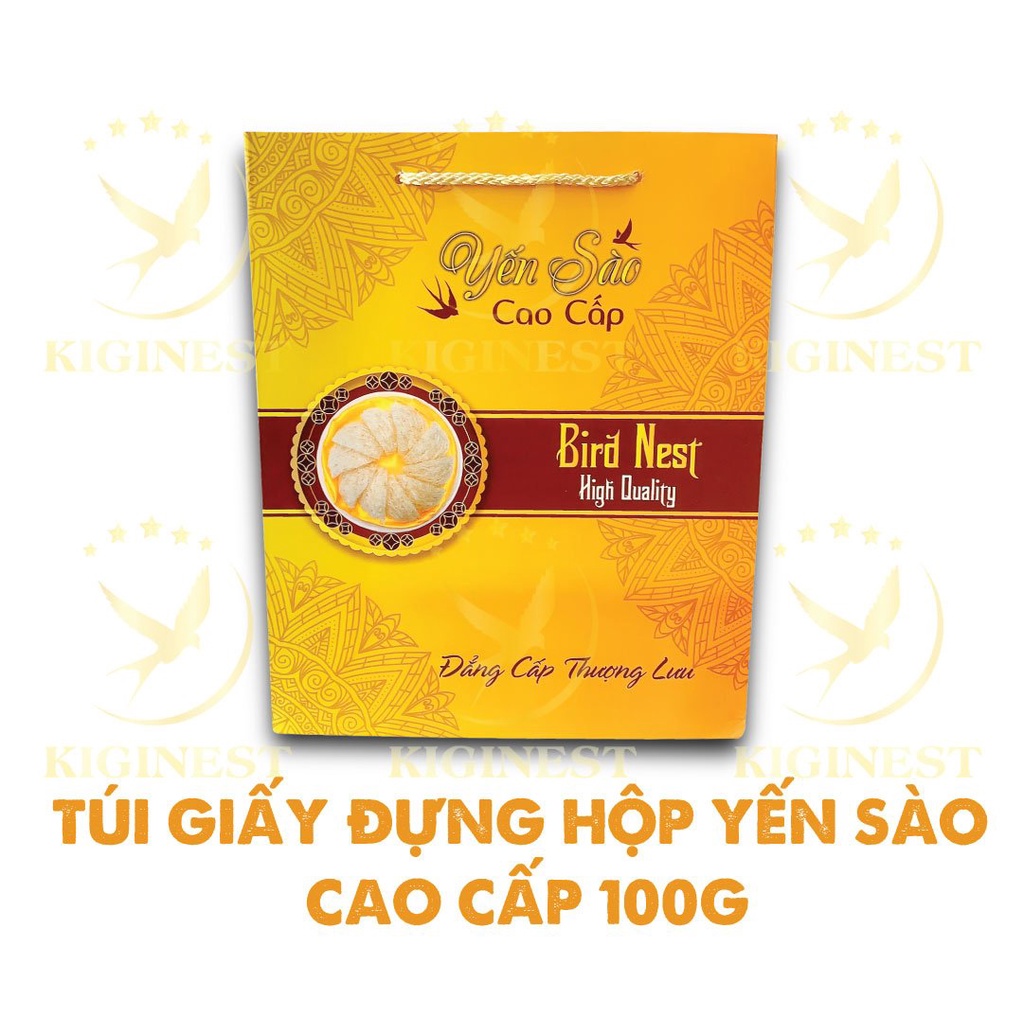 Túi Giấy Đựng Hộp Yến Sào Cao Cấp - Túi Vàng Thượng Hạng Đựng Hộp 100G