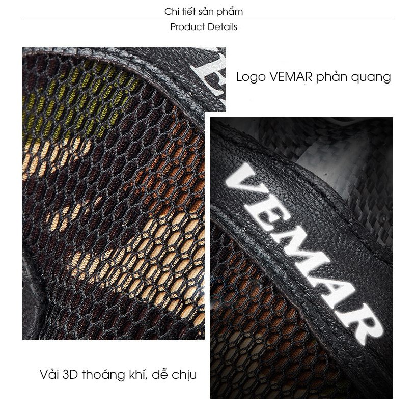 Găng tay xe máy gù carbon chất lượng cao VEMAR – VM175