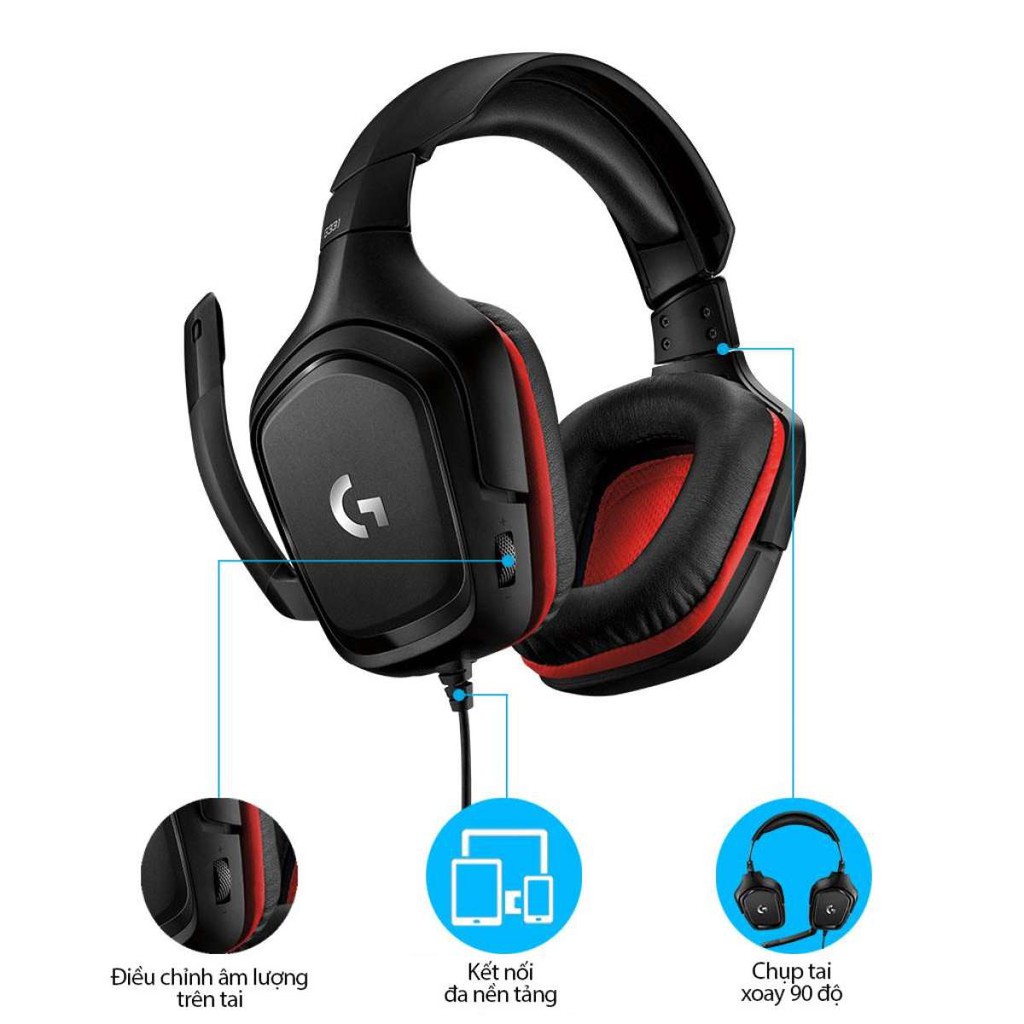 Tai nghe gaming Logitech G331 Âm thanh nổi Bảo Hành 24th