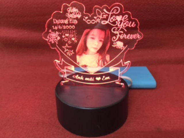 Đèn ngủ 3d led 16 màu khắc theo yêu cầu