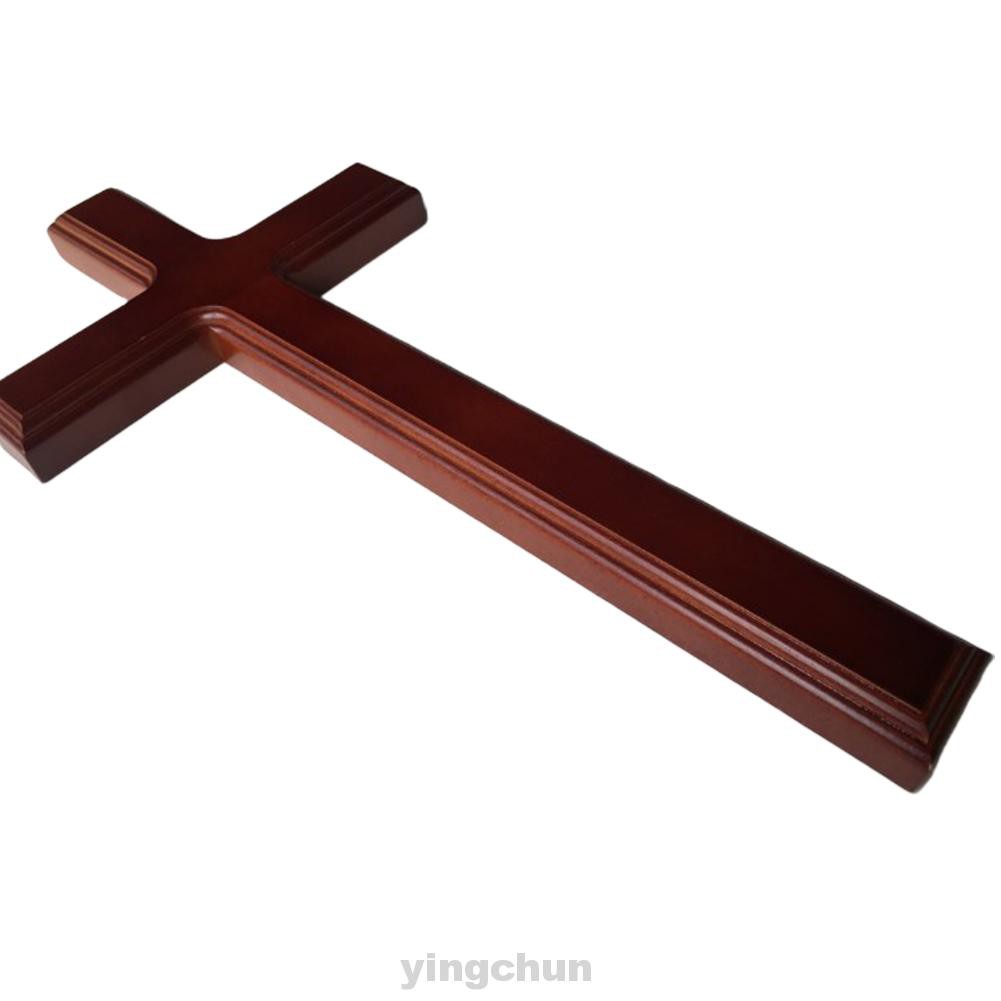 Mô hình cây thánh giá bằng gỗ màu trơn cỡ 32cm dùng trang trí