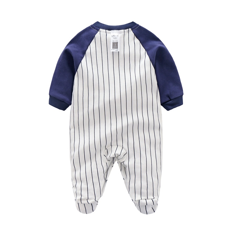Áo Liền Quần Tay Dài Bằng Cotton Cho Bé Trai 0-18 Tháng Tuổi