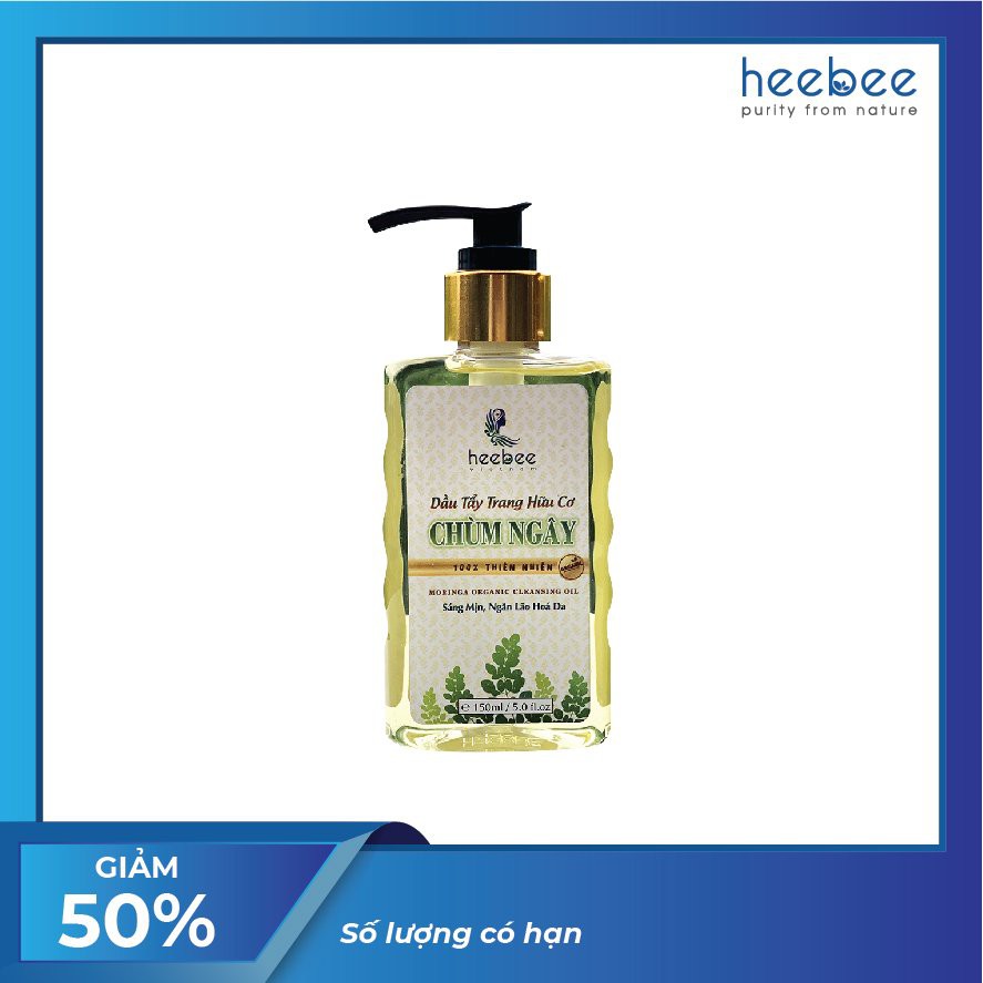 [Mã SKAMLTSW8 giảm 10% đơn 100K] Dầu tẩy trang Chùm Ngây sạch sâu, ngừa mụn Heebee Moringa Cleansing Oil 150ml