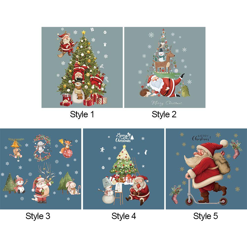 ZAIJIE24 Miếng Dán Trang Trí Cửa Kính Họa Tiết Giáng Sinh Sáng Tạo Tháo Rời Được Tiện Lợi