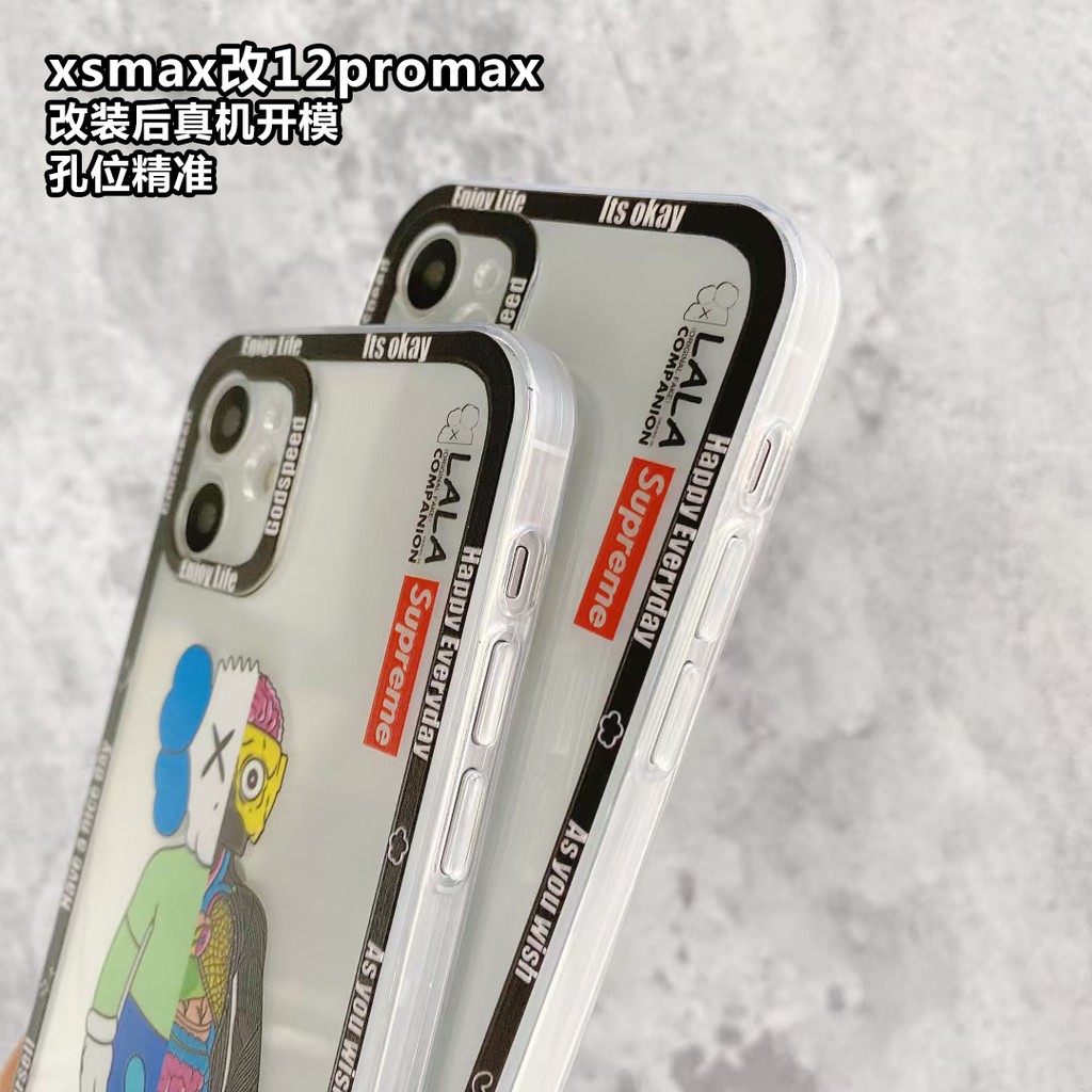 Ốp Lưng Iphone Cạnh Vuông Bảo Vệ Camera Viền Nổi Bearbrick 6/6plus/6s/6splus/7/7plus/8/8plus/x/xs/11/12/pro/max/plus