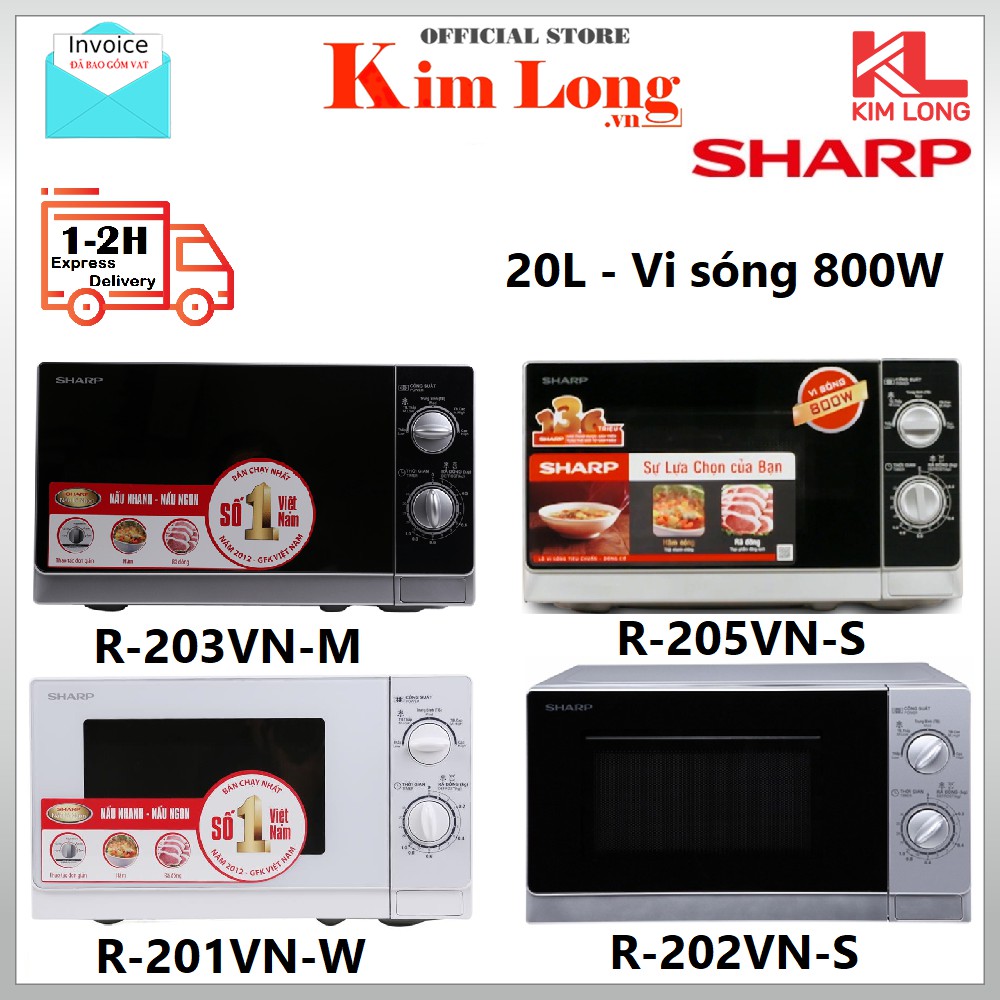 [Mã ELHADEV giảm 4% đơn 300K] [Hỏa tốc HCM] Lò Vi Sóng Sharp 20 Lít Viba 800W - Bảo hành 12 tháng chính hãng