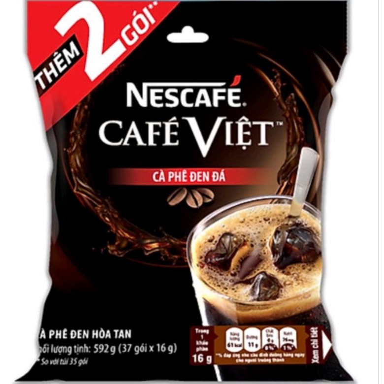 Cafe hoà tan Nescafe Việt Cafe đen đá( túi 35gói x 16g tặng thêm 2 gói)