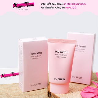 Kem chống nắng the saem eco earth pink sun cream 50g