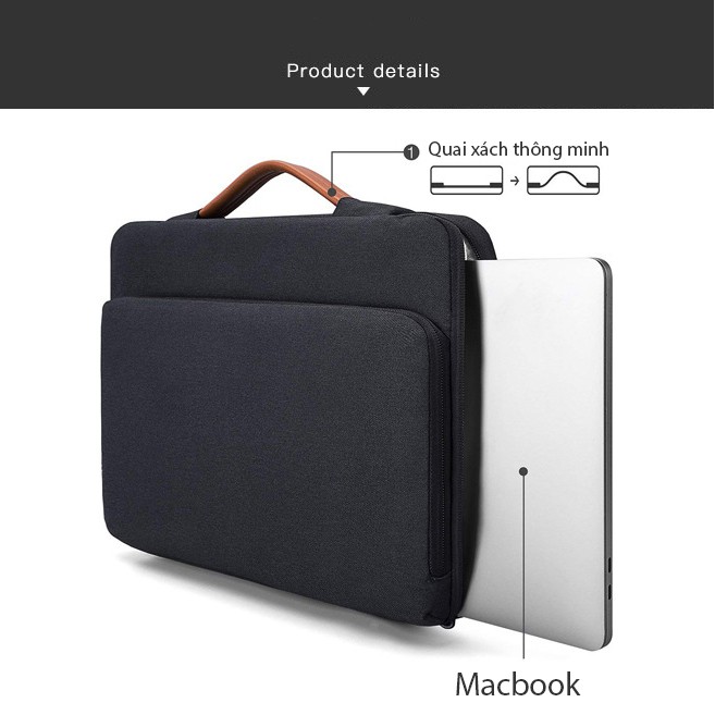 Túi chống sốc Laptop Macbook  Tommy Superior Protection quai xách 2019