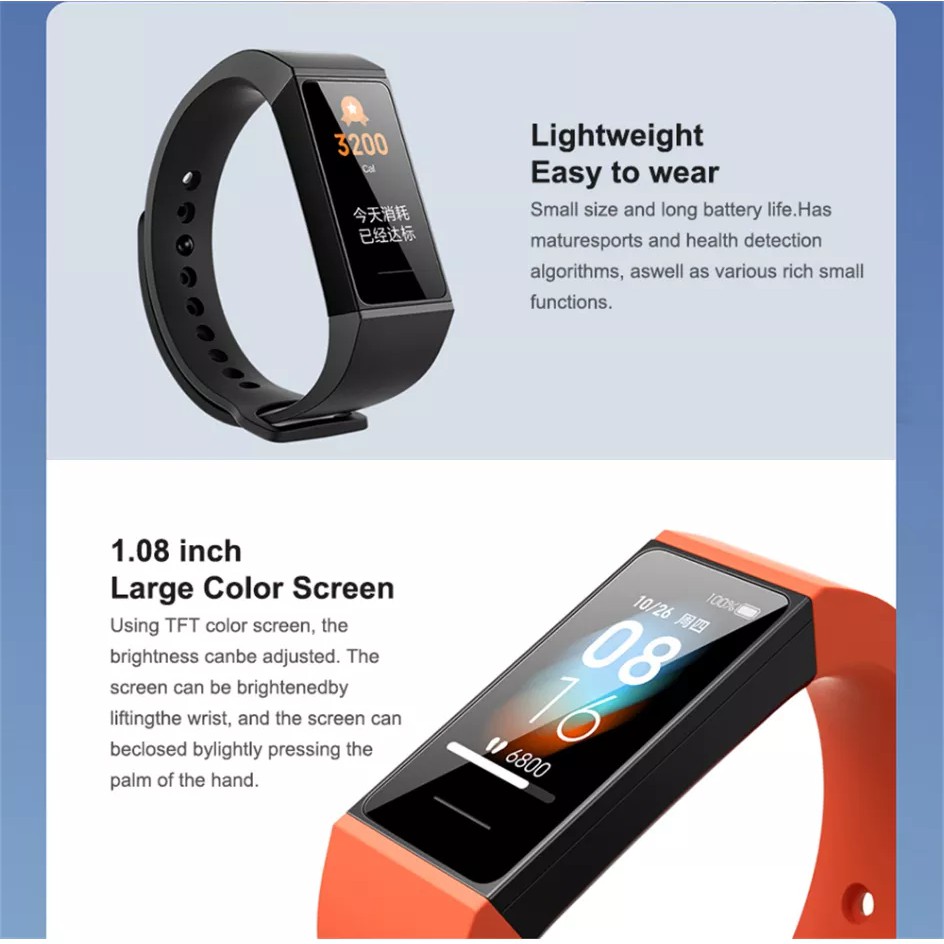 Vòng tay thông minh Xiaomi band 4C bản quốc tế, theo dõi vận động màn hình 1.08 inch, kết nối bluetooth usb 5.0 - INTL
