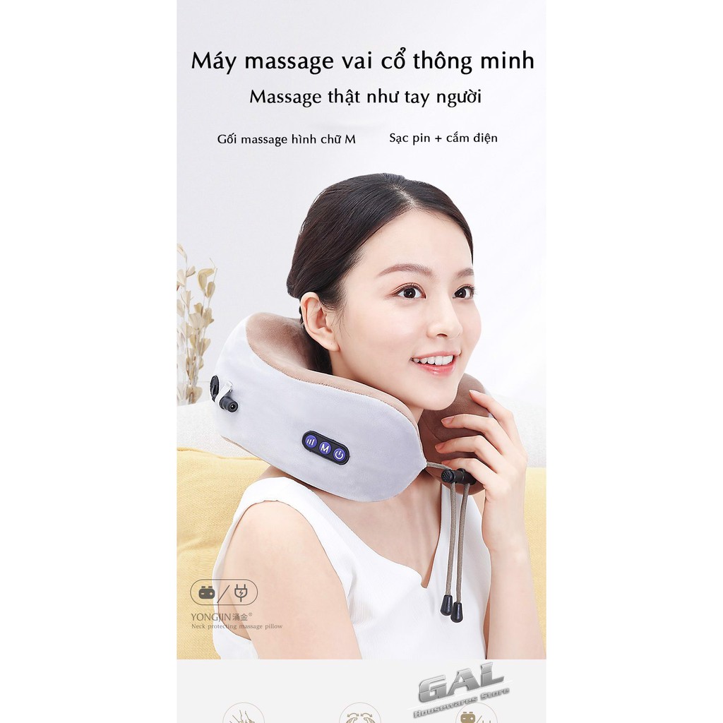 Máy Massage Cổ, Gối Massage Trị Đau Mỏi Vai Gáy, Giúp Ngủ Ngon, Thư Giãn, Bảo Hành 12 Tháng - Z1