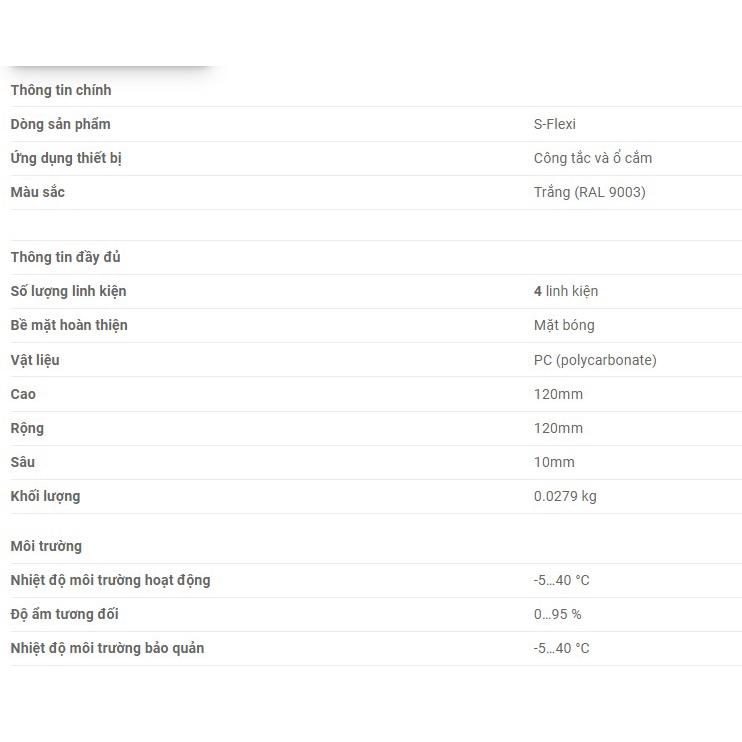 Mặt che 4 thiết bị, size S  hãng Scheneider Electric