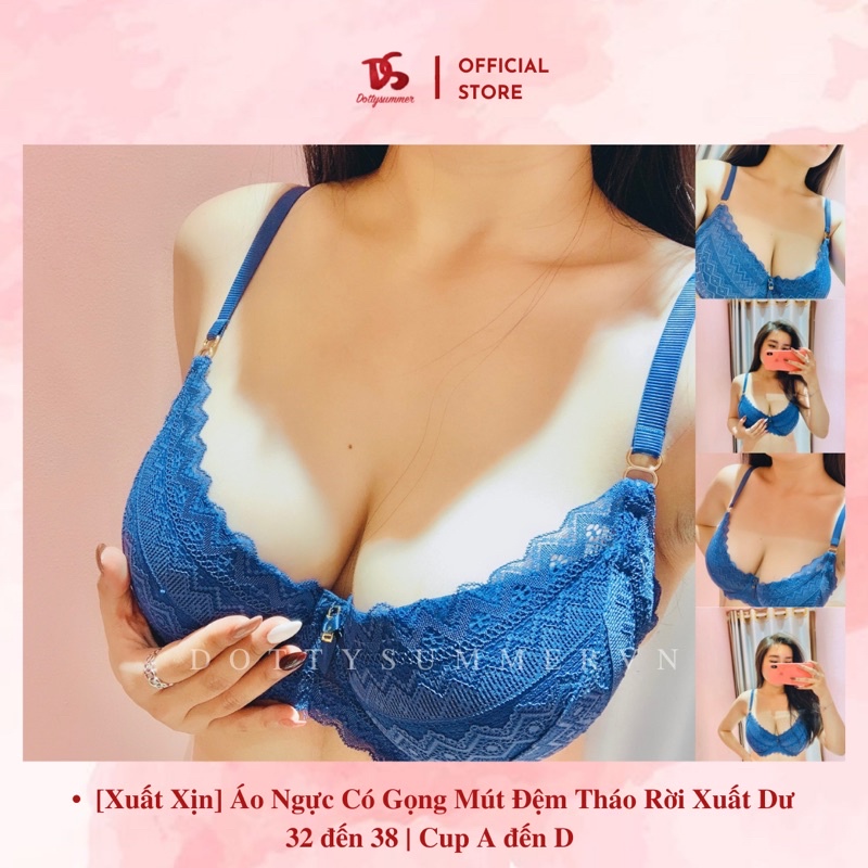 Áo Ngực & Quần Lót Xuất Khẩu, Áo Lót Nữ Ren Gọng Mút Mỏng Thoải Mái Cup A đến Cup D