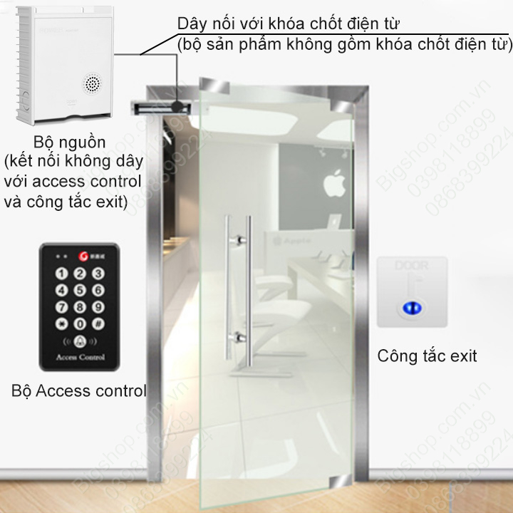 Bộ điều khiển mở cửa bằng thẻ ID, mã số, remote kết nối không dây, nguồn điều khiển 220V ra 12V-3A (Hàng sẵn kho Hà nội)