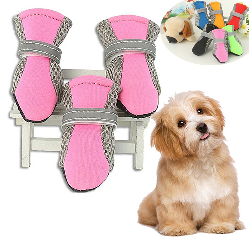 Set 4 giày bảo vệ chân thú cưng vải lưới siêu nhẹ thoáng khí