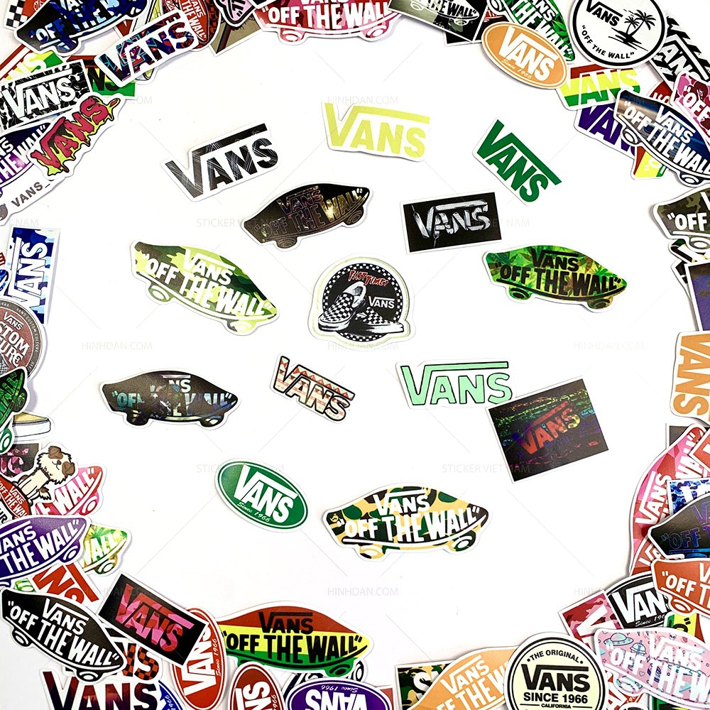 Sticker VANS CHỐNG NƯỚC decal hình dán trang trí Xe, Laptop, Nón Bảo Hiểm, Vali, Đàn Guitar