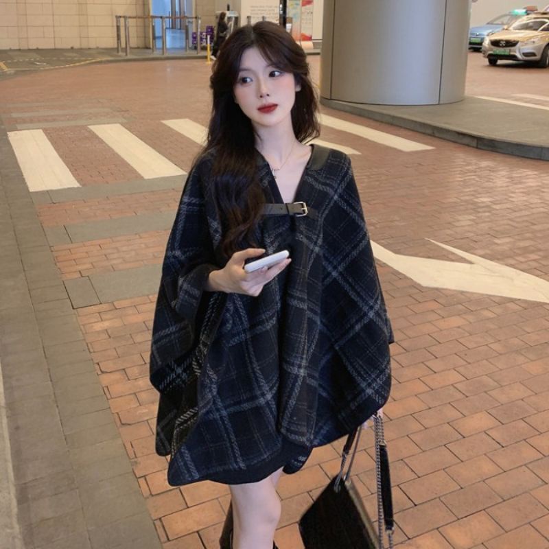 Áo dạ choàng áo khoác choàng ngoài phong cách commuter | BigBuy360 - bigbuy360.vn