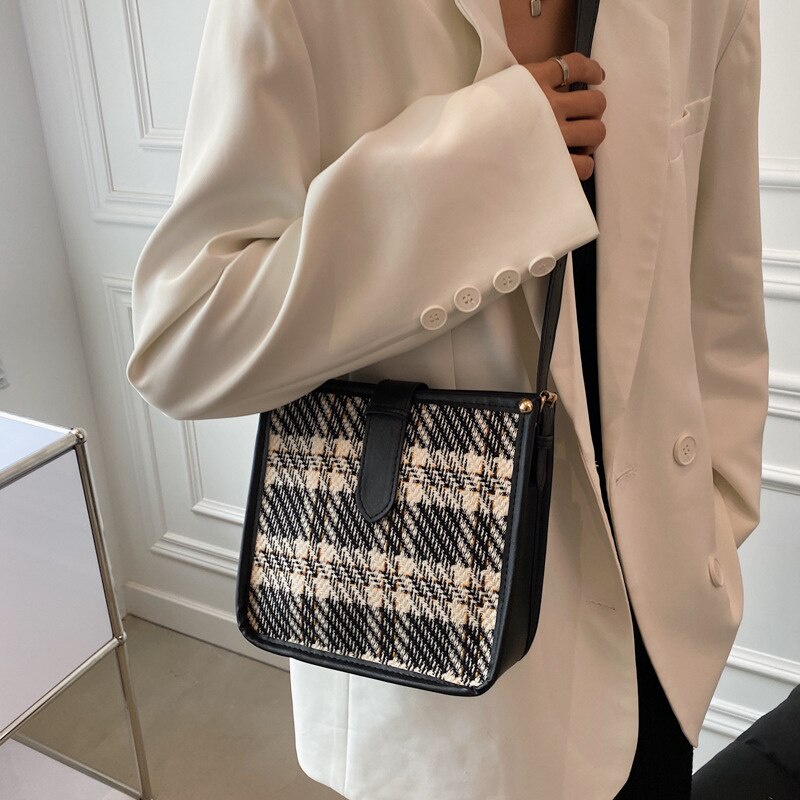 Túi xách vải canvas JASMIN NOIR dáng vuông đơn giản nhỏ xinh cho nữ