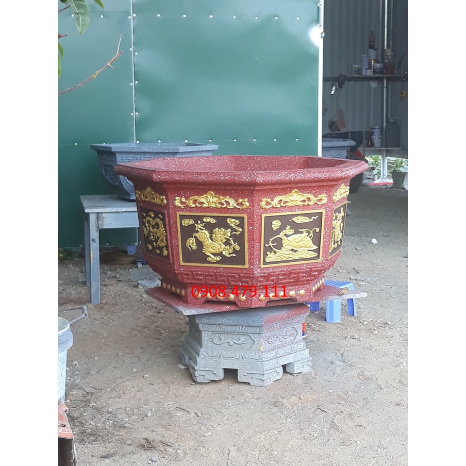 Khuôn Bát Giác 79 cao 45cm ABS mẫu Long Lân Quy Phụng, Cá chép Tài Lộc.