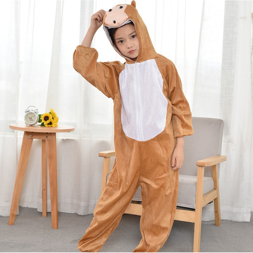 (CÓ SẴN) Bộ Đồ Hoá Trang Con Khỉ Nâu Cho Trẻ Em và Người Lớn, Trang Phục Các Con Vật Trong 12 Con Giáp Cực Dễ Thương
