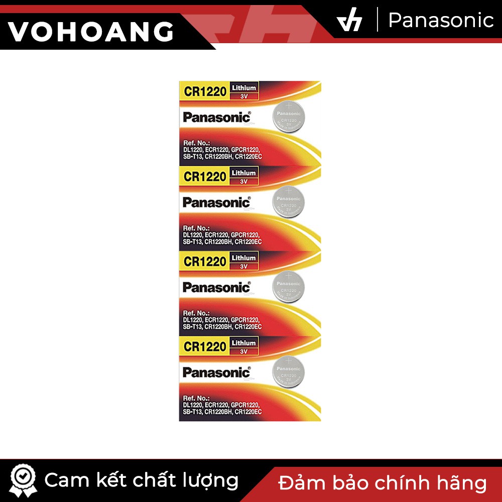 4 Pin Panasonic CR1220 dùng cho máy tính bỏ túi, remote, đồng hồ, nhiệt kế, v.v…