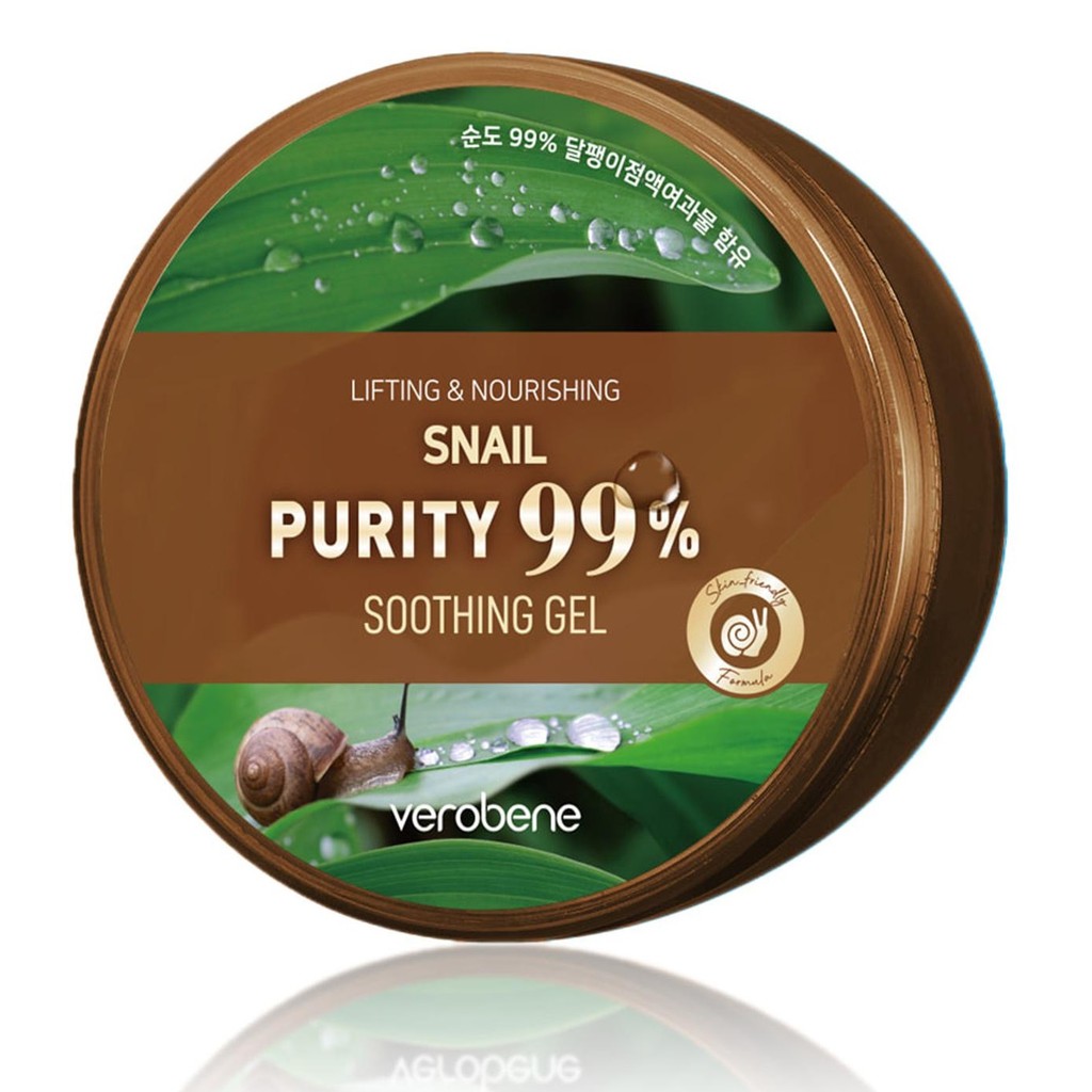 Kem dưỡng trắng da, xóa xạm thâm tinh chất ốc sên Snail purity 99% Soothing Gel Verobene Hàn quốc 300ml/Hộp- Chính hãng.