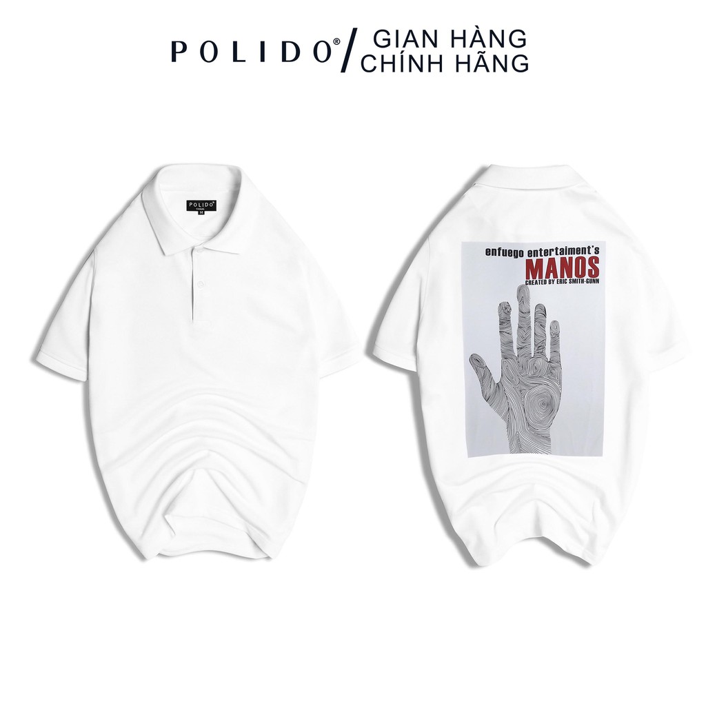 Áo Polo in hình The Hand POLIDO vải Cotton co giãn, không bong tróc, thấm hút mồ hôi - POLIDO MALL