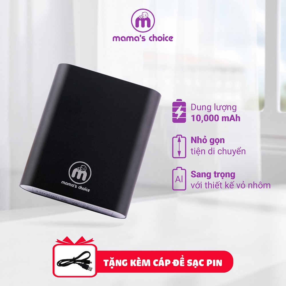 Pin Sạc Dự Phòng Mama's Choice Thiết Kế Cáp Kết Nối Chuyên Biệt Cho Máy Hút Sữa Maxflow, Pump, Freestyle, Swing Maxi