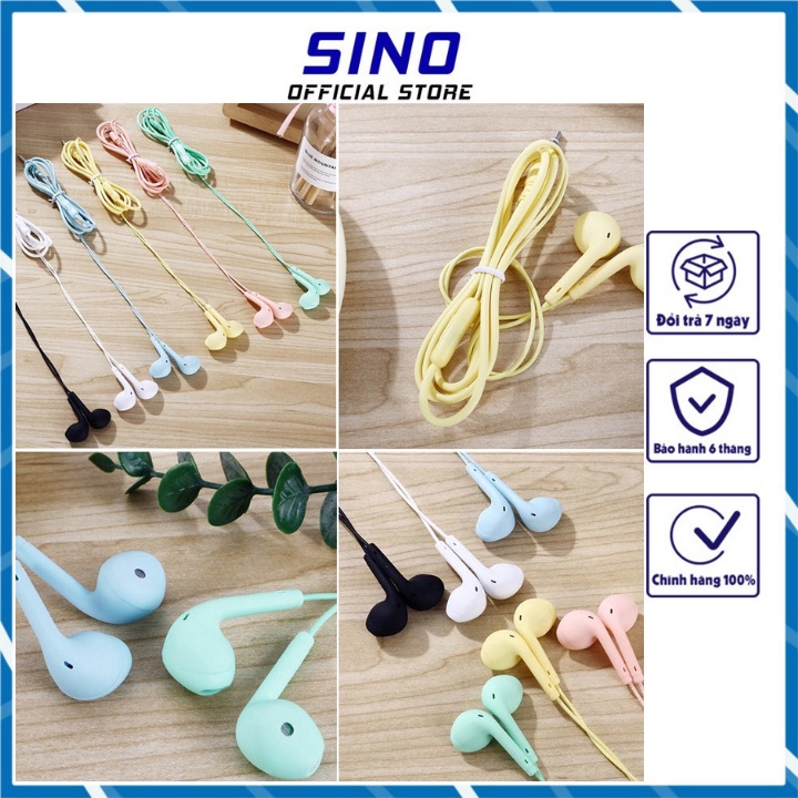 Tai nghe có dây nhét tai U19 giắc 3.5 tai phone in ear chơi game chống ốn cho điện thoại, pc ios/ Android giá rẻ SINO