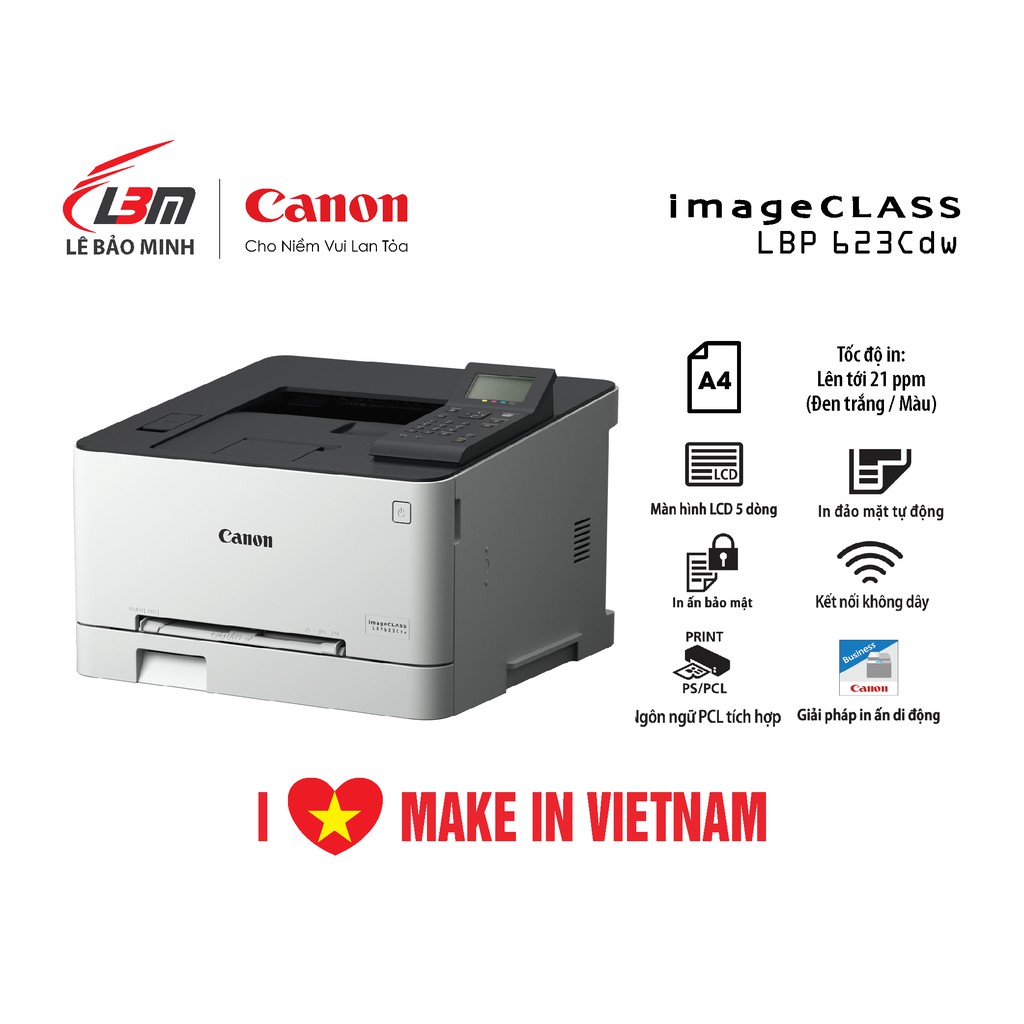 Máy in laser màu đơn năng Canon LBP623cdw- chính hãng