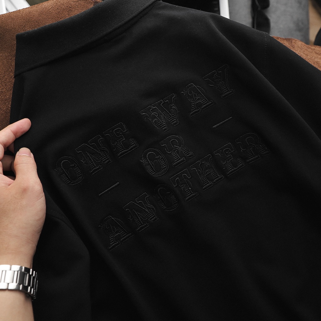 Áo Polo Nam Word Art Black , Chất Vải Cotton 100% Thoải Mái , PL002995 ,SOMEHOW