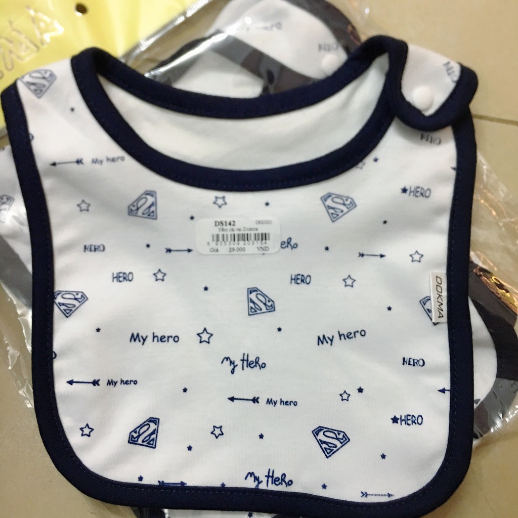 Yếm cotton cài lệch khuy bấm Dokma DS117