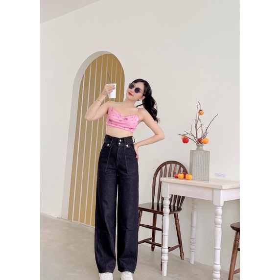 Quần culottes jean túi to 4 nút