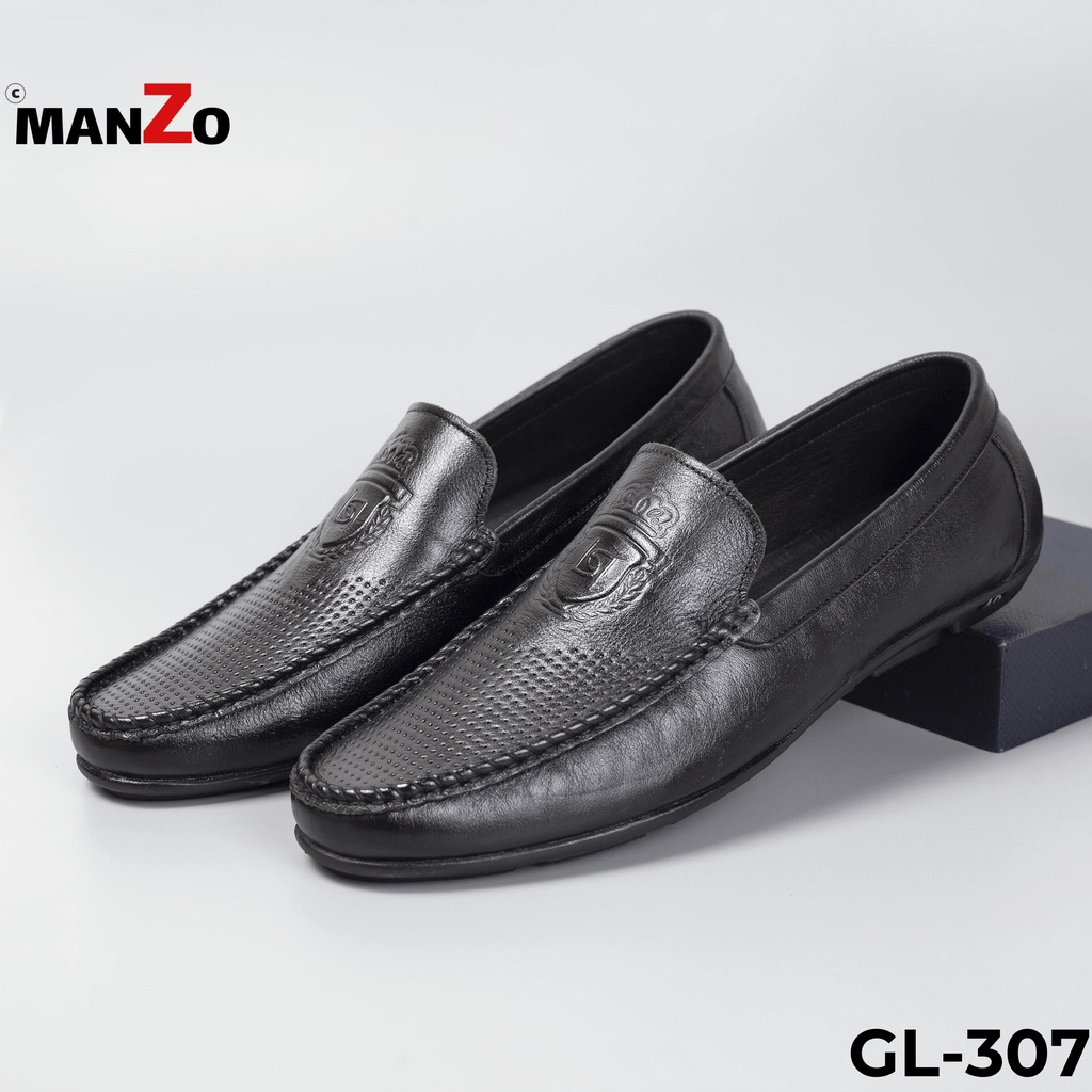 Giày mọi da bò cao cấp - Giầy da nam bảo hành 12 tháng tại Manzo store - GL307