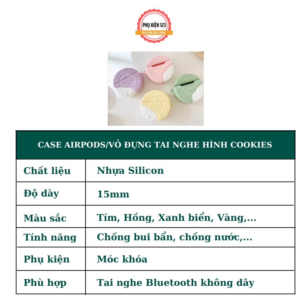 Vỏ bao đựng tai nghe hình cookie siêu xinh