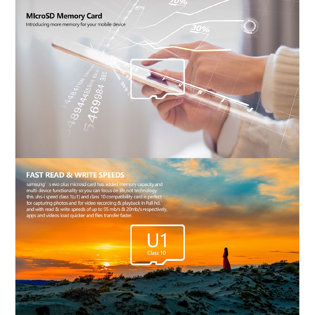 Thẻ nhớ Samsung EVO Plus SDHC 10 Class10 Micro SD c10 U3 TF 64GB 128GB 256gb 512GB | BigBuy360 - bigbuy360.vn