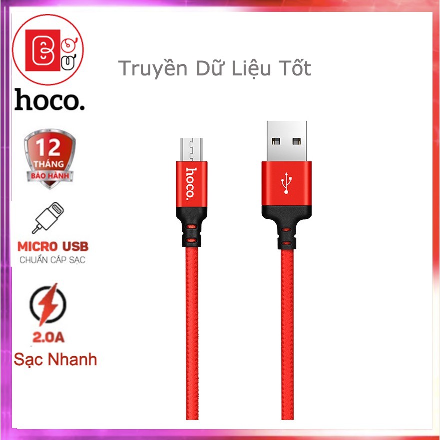 [Bh 12Th] Dây cáp sạc nhanh Hoco X14 Micro, CHÍNH HÃNG, dành cho Samsung, Oppo, Vivo, V.v.. – Bơ Bư