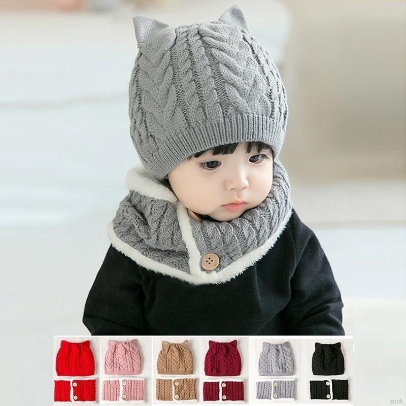 Set nón len và yếm dễ thương cho bé