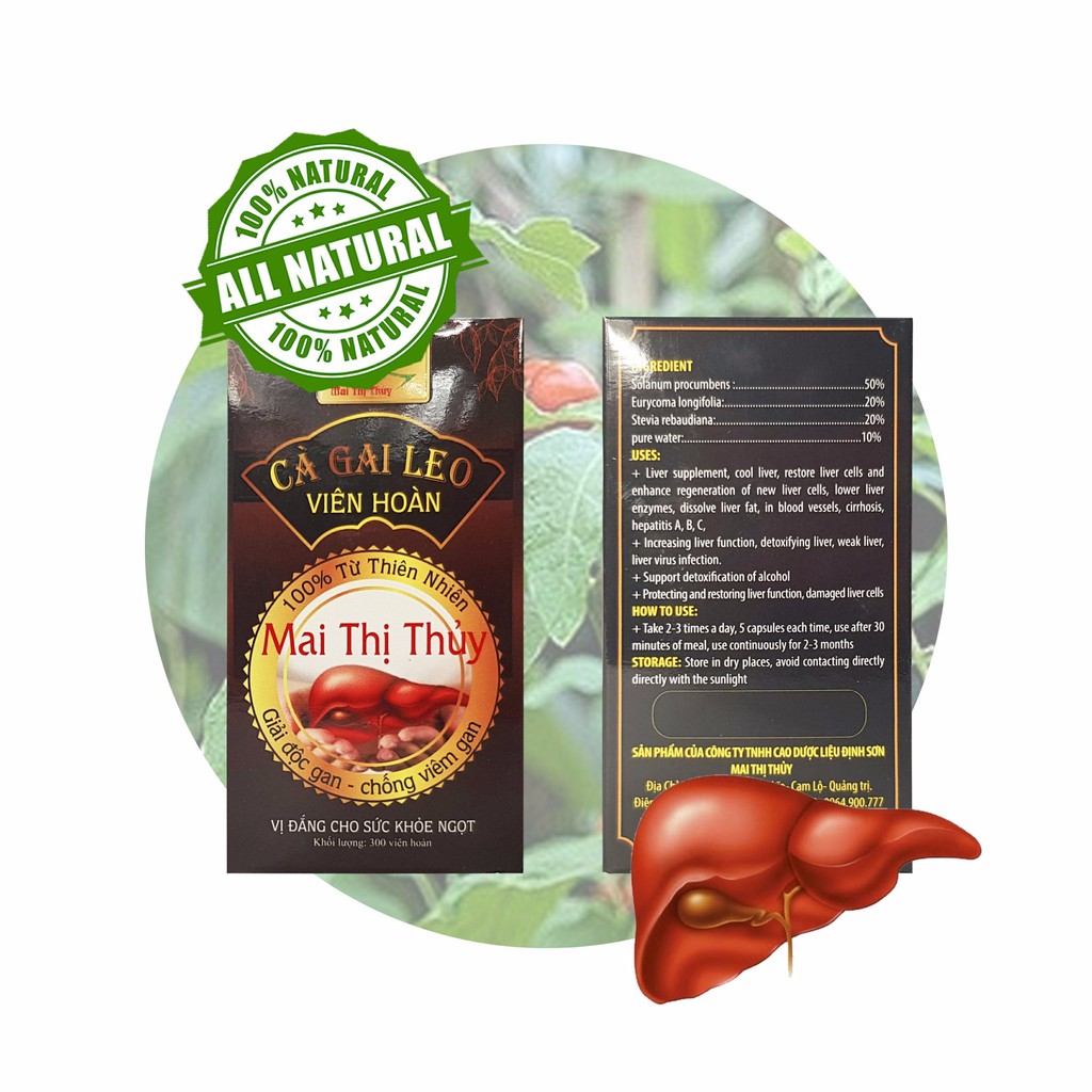 Cao cà gai leo viên hoàn hộp 300 viên_Bổ gan, mát gan, hạ men gan, phục hồi tế bào gan | BigBuy360 - bigbuy360.vn
