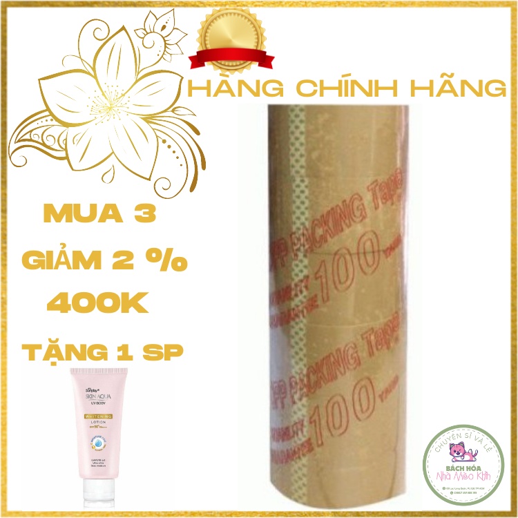 [HCM] băng keo vàng đục cuộn 100 yard