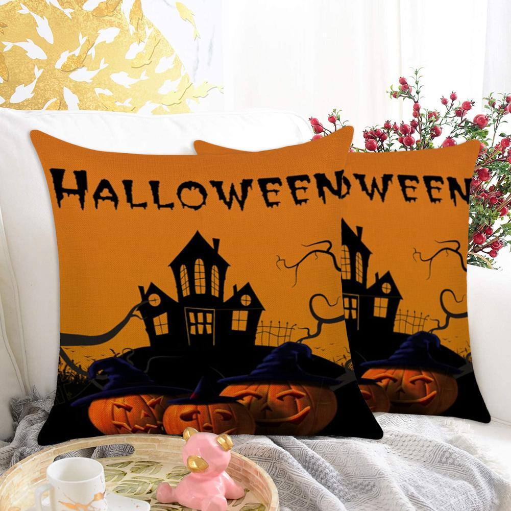 Vỏ Gối 45x45cm Họa Tiết Halloween Trang Trí Nội Thất