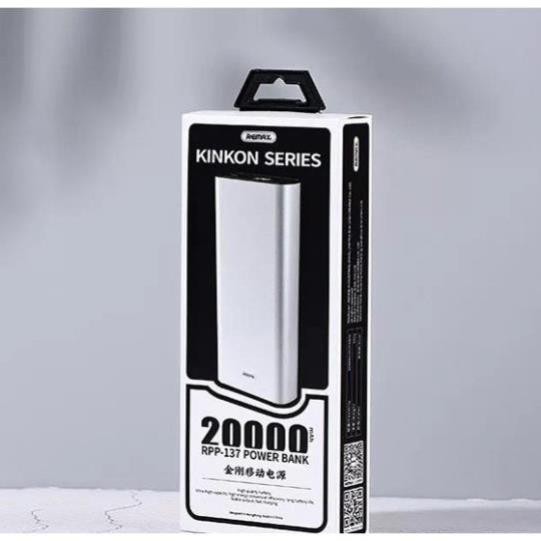 [Mã 267ELSALE hoàn 7% đơn 300K] Sạc dự phòng Remax RPP-137 20000mAh