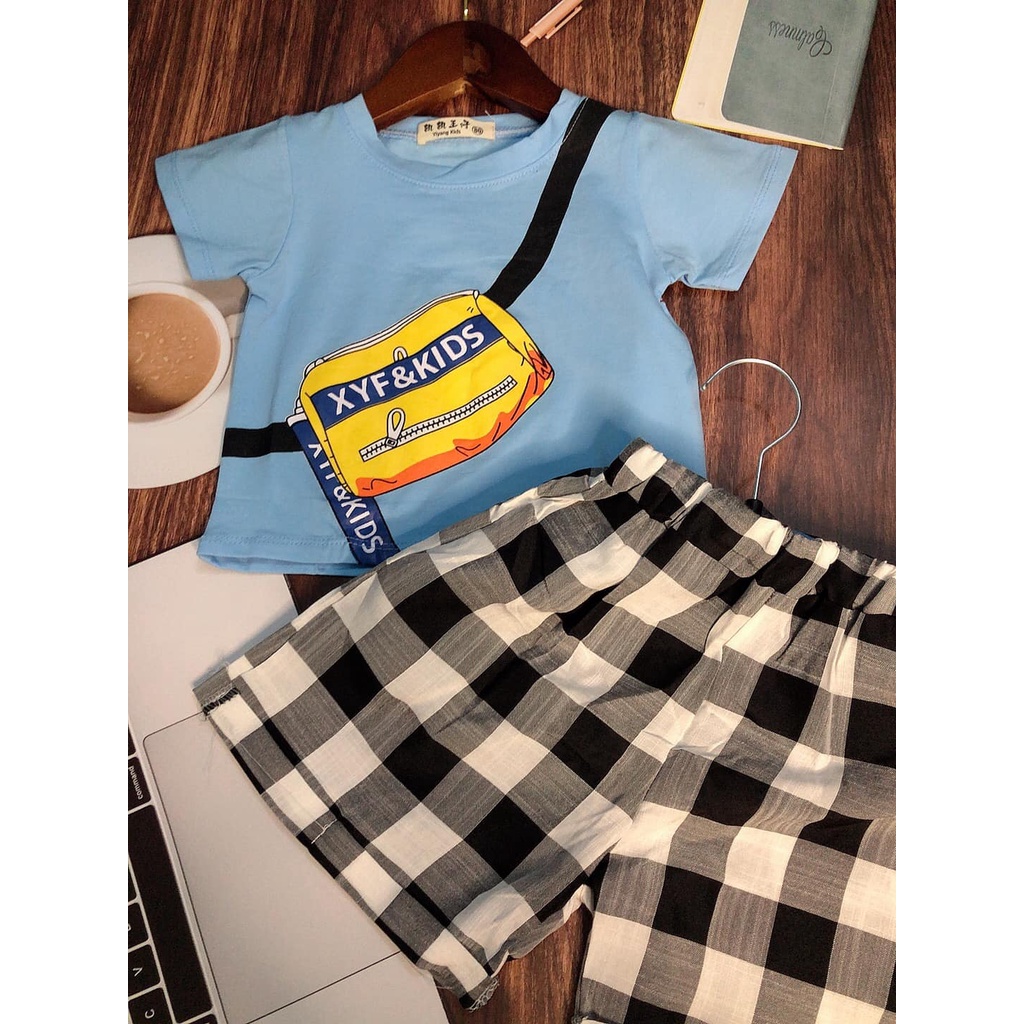 [XẢ HÀNG] Bộ Quần Áo Bé Trai - Quần Jean Co Giãn Hoạ Tiết Gấu Cute - Hàng Quảng Châu Cao Cấp