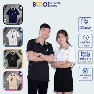 Áo polo nam cổ bẻ áo thun nam thêu gấu cổ bẻ chất cotton cá sấu cao cấp mềm mịn fom rộng