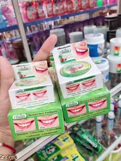 [ HCM SỈ ] Kem tẩy trắng răng Herbal Clove Toothpaste chính hãng Thái Lan