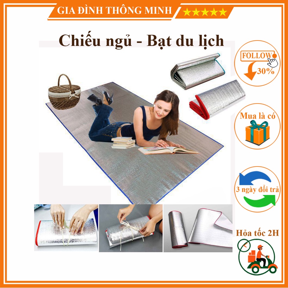 (𝗚𝗶𝗮́ 𝗦𝗶̉) Chiếu bạc ngủ trưa văn phòng dày 3.5mm-Tấm bạt trãi cách nhiệt cách âm Đa Năng Tiện Lợi Du lịch Dã ngoại