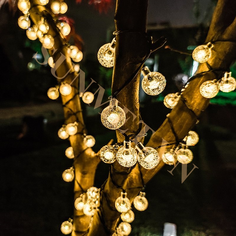 Dây đèn LED năng lượng mặt trời các loại không thấm nước bóng tròn dùng decor ngoài trời ,trang trí ban công .